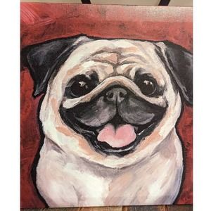 Pug on Canvas - Dog Art